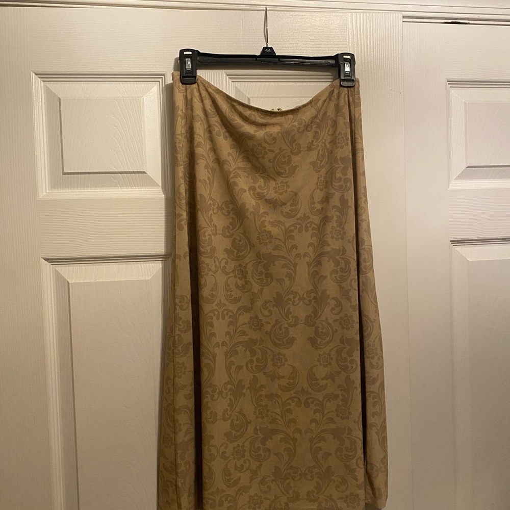 WeWoreWhat Beige & Tan Moody Baroque Floral MIDI Skirt Yuj Stone Multi NWT L